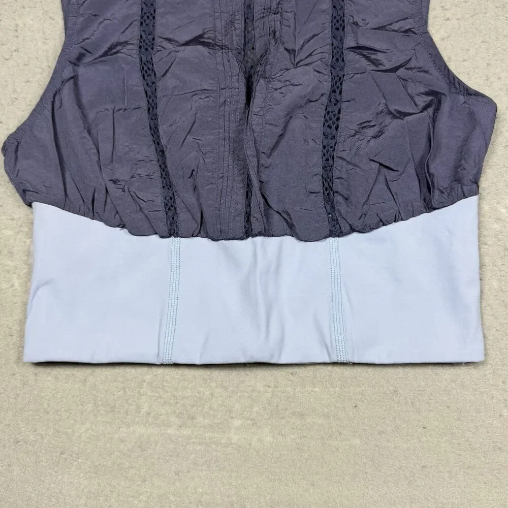 Free People FP Movement Oh Hey Applique Crop Top Women’s Size XS Blue Sleeveless